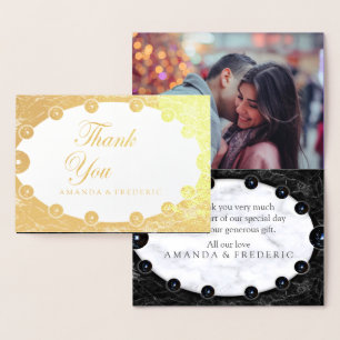 Opulent White & Black Marble Spheres Folienkarte