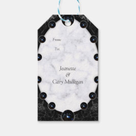 Opulent White & Black Marble Spheres Geschenkanhänger