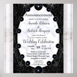 Opulent White & Black Marble Spheres Poster