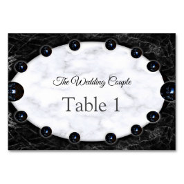 Opulent White & Black Marble Spheres Tischnummer