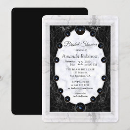 Opulent White & Black Marmor + Spheres Einladung