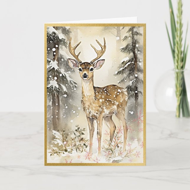 Opulent Woodland Deer Karte (Vorderseite)