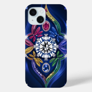 Opulente Eleganz: Diamant und Edelstein graviert Case-Mate iPhone Hülle