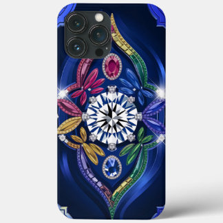 Opulente Eleganz: Diamant und Edelstein graviert Case-Mate iPhone Hülle