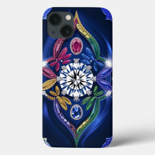 Opulente Eleganz: Diamant und Edelstein graviert Case-Mate iPhone Hülle