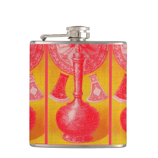 Opulente mittelViktorianische Druckdekantiere und. Flachmann (Vorderseite)