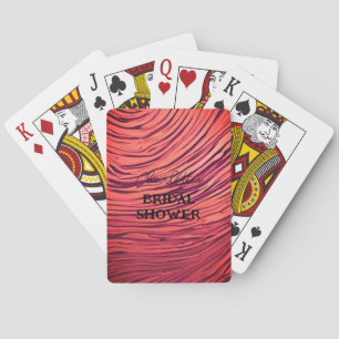 Opulente Satinrote Junggesellinnenparty Spielkarten