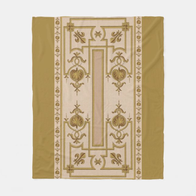opulenter Goldbarockdruck Fleecedecke (Vorderseite)