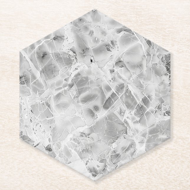 Opulenter Marmorbrunnen mit individueller Hexagon- Untersetzer (Vorderseite)