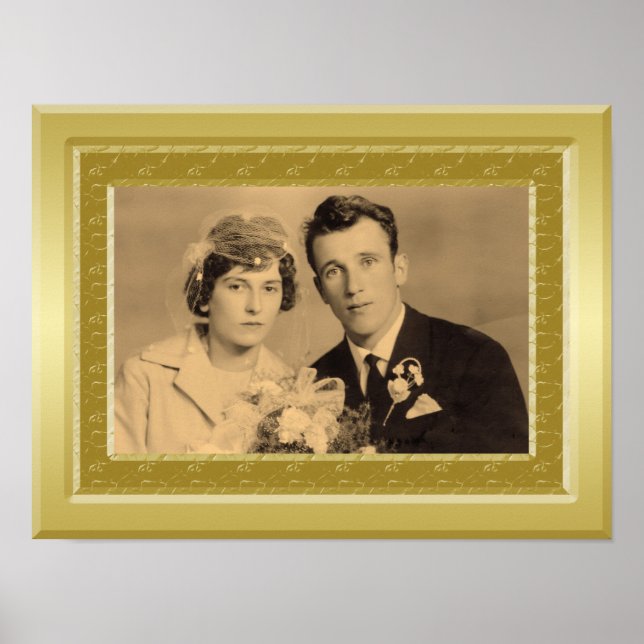 Opulous gold border frame custom Foto poster (Vorne)