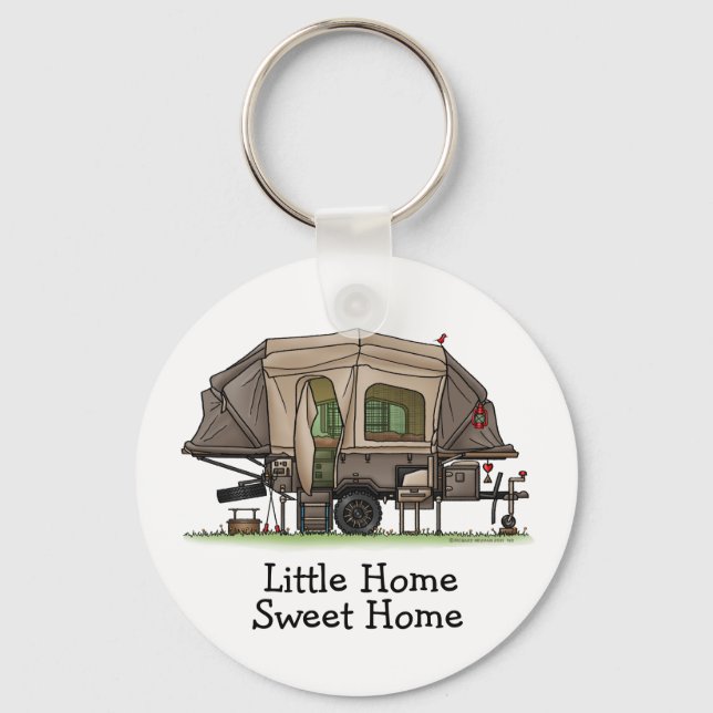 Opus 4 Pop Up Camper | Trailer | Camper Van Schlüsselanhänger (Vorderseite)