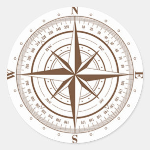 OPUS Compass-Rose Runder Aufkleber