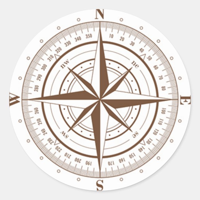 OPUS Compass-Rose Runder Aufkleber (Vorderseite)