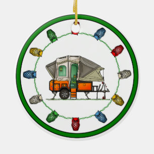 Opus Pop Up Camper RV Happy Camper Keramik Ornament