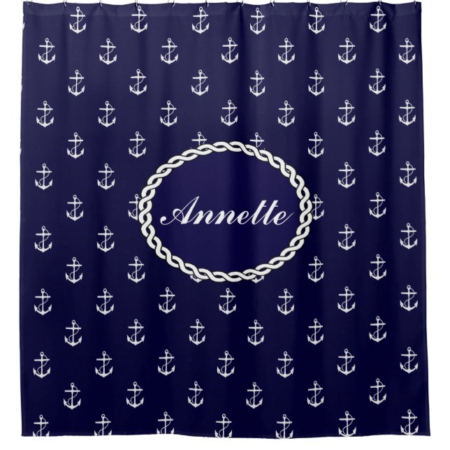 Opus Posh Anchor Nautical Custom Duschvorhang (Vorderseite)