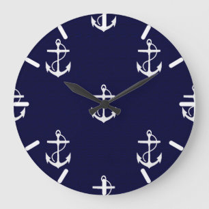 Opus Posh Anchor Nautical Custom Große Wanduhr