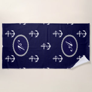 Opus Posh Anchor Nautical Personalisiert Strandtuch