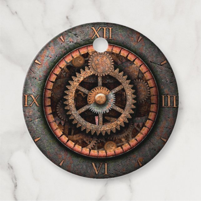 Opus Posh Steampunk Gears Geschenkanhänger (Vorderseite)