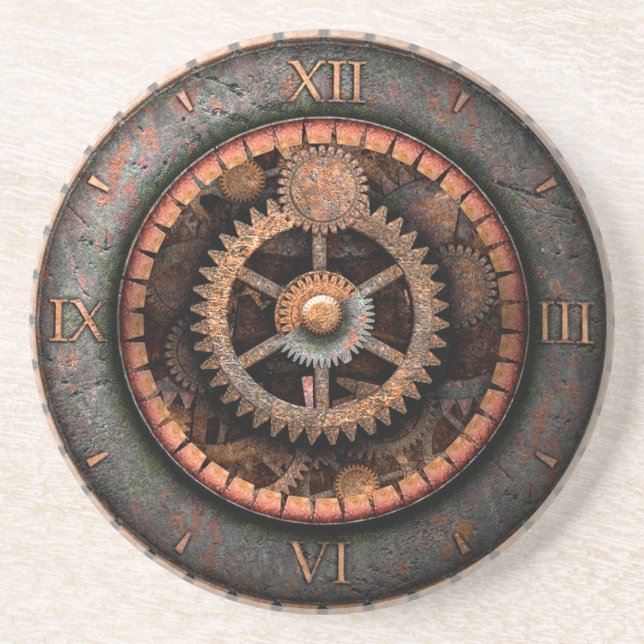 Opus Posh Steampunk Gears Getränkeuntersetzer (Vorne)