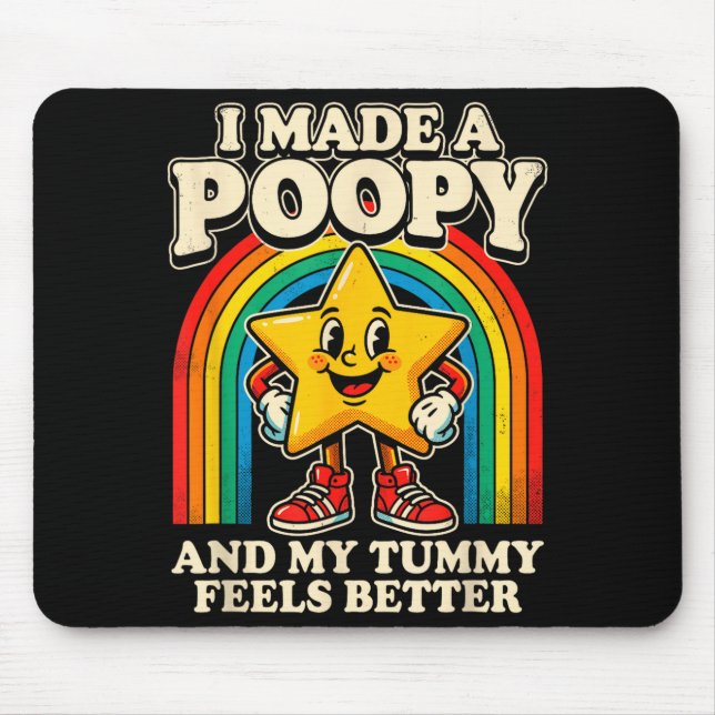 opy Bauch fühlt sich besser lustige Stern Kunst Mousepad (Vorne)
