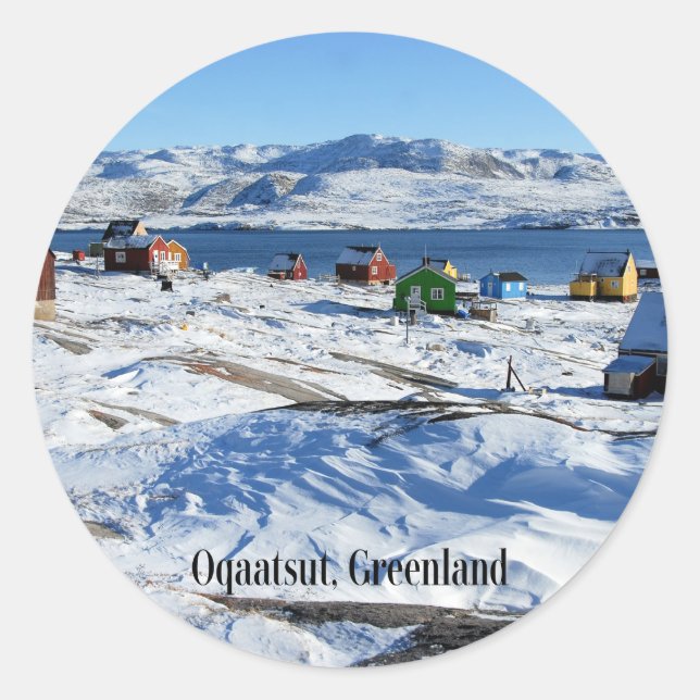 Oqatsut (Rodebay) Grönland Runder Aufkleber (Vorderseite)