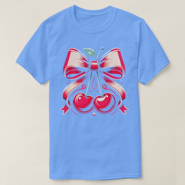 Oquette Bows mit Kirschen Niedlich Coquette Girl T-Shirt (Design vorne)