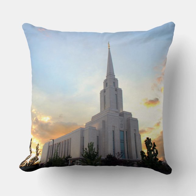 Oquirrh Mountain LDS Tempel utah mormon Sonnenunte Kissen (Vorderseite)