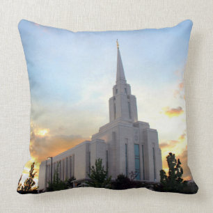 Oquirrh Mountain LDS Tempel utah mormon Sonnenunte Kissen