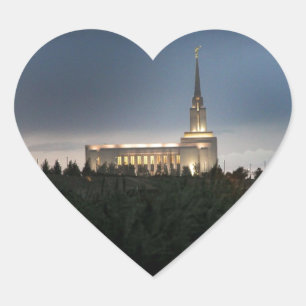 Oquirrh Mountain LDS Utah Tempel Herz-Aufkleber