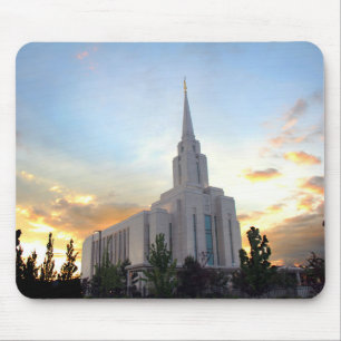 Oquirrh Mountain LDS Utah Tempel Sonnenuntergang Mousepad