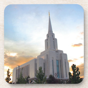 Oquirrh Mountain LDS Utah Tempel Sonnenuntergang Untersetzer