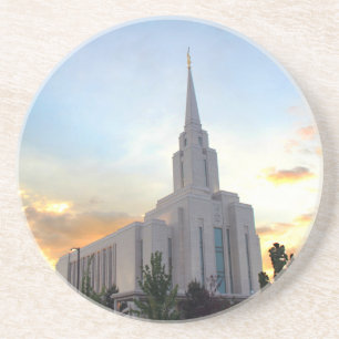 Oquirrh Mountain LDS Utah Temple Sonnenuntergang Getränkeuntersetzer