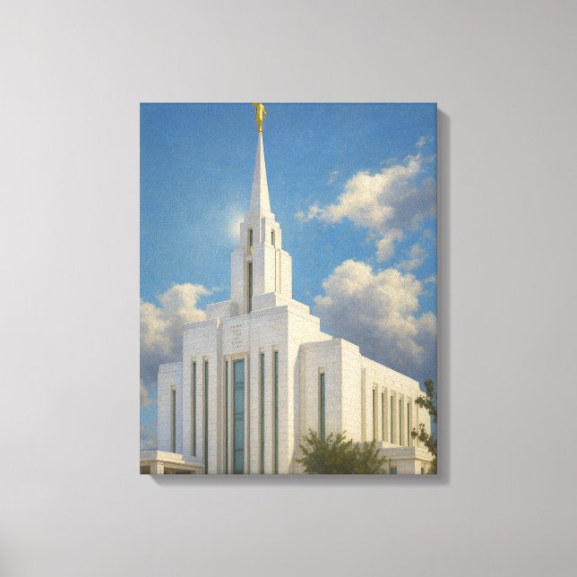 Oquirrh Mountain Utah Temple Painting™ LDS Leinwan Leinwanddruck (Vorderseite)