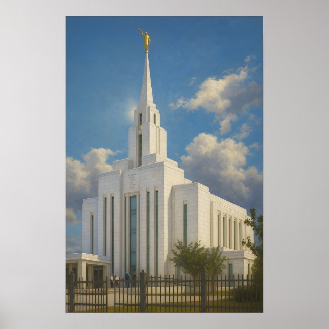 Oquirrh Mountain Utah Temple Painting™ LDS Poster (Vorne)