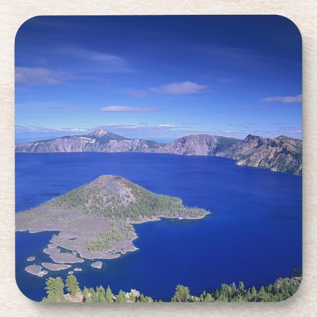 OR, Crater Lake NP, Wizard Island und Krater Getränkeuntersetzer (Vorderseite)