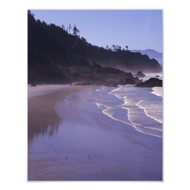 OR, Ecola SP, Indian Beach mit Morgennebel Fotodruck (Vorne)
