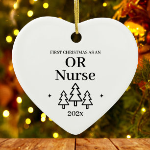 OR Nurse First Christmas Nursing Keramik Ornament