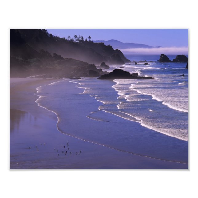 OR, Oregon Coast, Ecola SP, Indian Beach mit Fotodruck (Vorne)