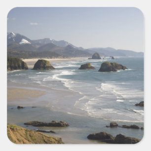 OR, Oregon Coast, Ecola Staat Park, Aussicht Quadratischer Aufkleber