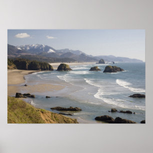 OR, Oregon Coast, Ecola Staat Park, Crescent Poster