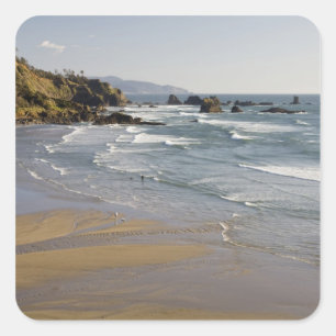 OR, Oregon Coast, Ecola Staat Park, Indian Quadratischer Aufkleber