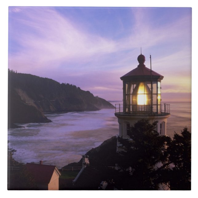 OR, Oregon Coast, Heceta Head Lighthouse, on Fliese (Vorderseite)