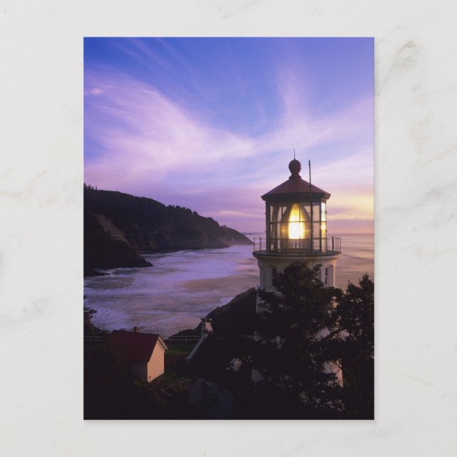 OR, Oregon Coast, Heceta Head Lighthouse on Postkarte (Vorderseite)