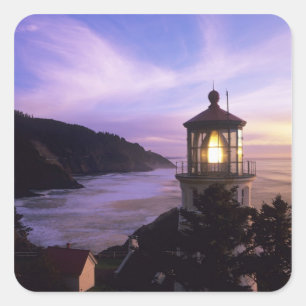 OR, Oregon Coast, Heceta Head Lighthouse, on Quadratischer Aufkleber