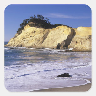 OR, Oregon-Küste, Cape Kiwanda SP, Kap 2 Quadratischer Aufkleber