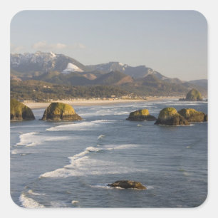 OR, Oregon-Küste, Ecola State Park, Blick auf 2 Quadratischer Aufkleber