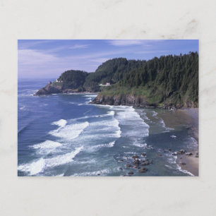 OR, Oregon-Küste, Heceta Head Leuchtturm, auf Postkarte