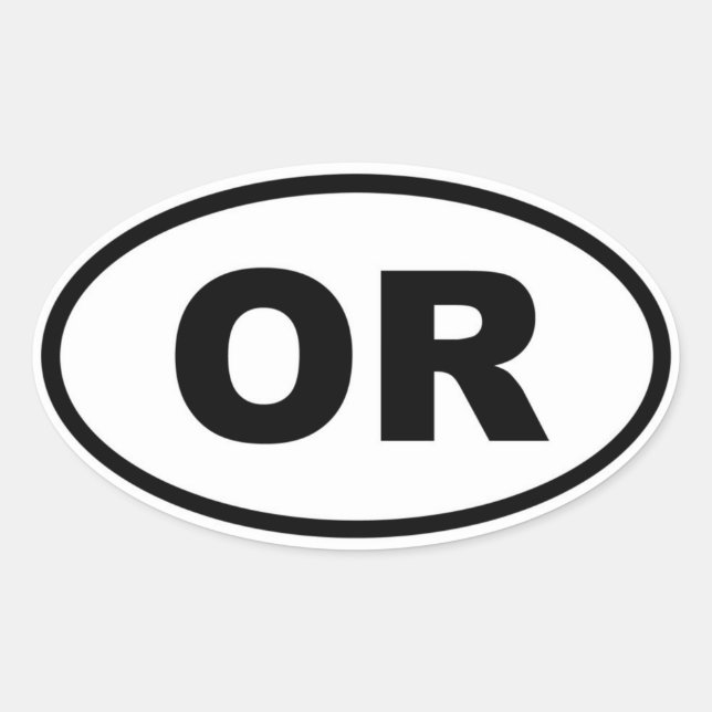 OR Oregon Ovaler Aufkleber (Vorderseite)