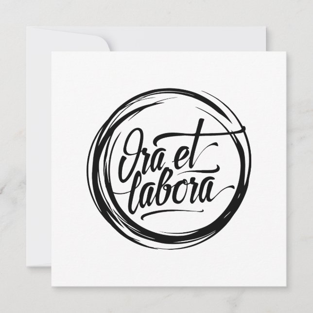 Ora et labora karte (Vorderseite)