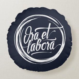 Ora et labora rundes kissen